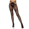 Leg Avenue - Bas Résille Fente Et Cuisses Dentelle Taille Unique